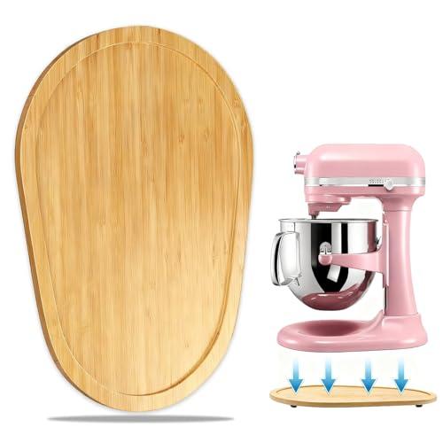 Bamboo Mixer Slider Compatible with KitchenAid 5-8 Qt Bowl Lift Stand Mixer, Appliance Sliding Mat Accessories and Attachments for Kitchen Aid, Countertop Moving Tray 