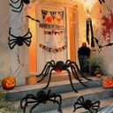 6 Packs Halloween Plush Spiders Set Scary Fake Spider for Indoor Outdoor Halloween Decor for Home Party Yard Haunted House Decorations (6 Different Sizes)
