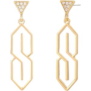 Madison Tyler 80s 90s Sport Earrings for Women | Funny Dangle Earrings for Women | 90s Vintage Dangling Earrings for Women | Jewelry Gift for Women (gold letter S)