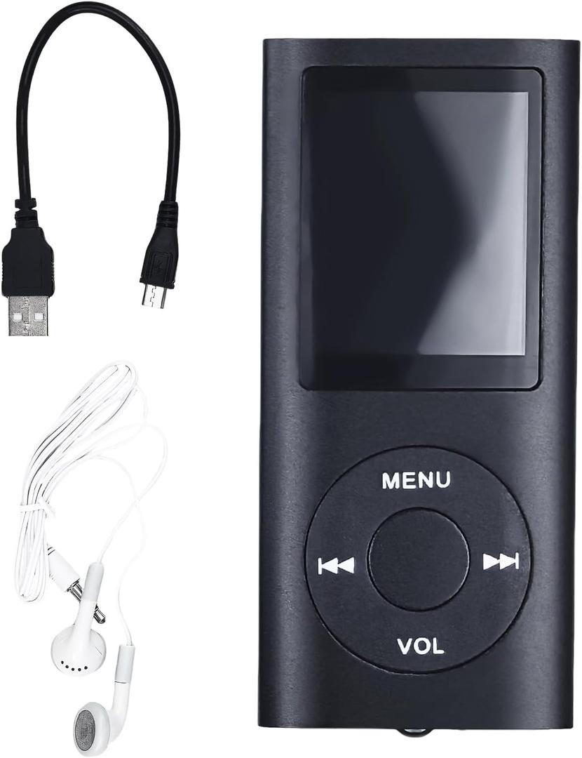 MP3 Player,Portable Multifunctional MP3 Digital Music Player,1.8 Inch LCD Music-Player with Earphone,Build-in Photo/Video Play/FM Radio/Voice Recorder/E-Book Reader(Memory Card Not Included)-Black