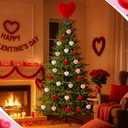 37 Pcs Valentine's Day Tree Decorations Large Heart Tree Toppers 12.2 Inch with 36 Pcs Heart Velvet Ornaments Trees Decorations for Home Valentines Party Romantic Wedding Decor