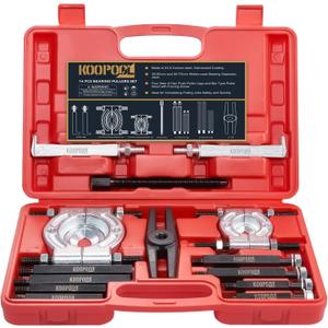 Bearing Puller and Splitter Kit, Separator and Puller Set, Pinion Bearing Puller and Wheel Removal Tool, 5 Ton Capacity Bearing Separator with 2 and 3 Bearing Separator Jaws, 14Pcs (RED)