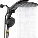 Shower Head with filtered Handheld High Pressure daul Shower Heads with Handheld Spray Combo and 9 Sprays Handheld Shower Head Detachable Shower head Built-in Magnetic Docking and Power Jets Black