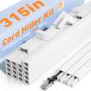 Delamu Cord Hider, 315in Cord Covers for Wires on Wall, One-Cord Cable Hider, Wire Hiders Wire Covers for TV Cords on Wall, Easy Mount Cable Cover Management Kit, 20 x L15.7 W0.59 H0.4in, White