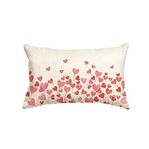 AVOIN colorlife Valentine's Day Hearts Throw Pillow Cover, 12 x 20 Inch Anniversary Wedding Cushion Case Decoration for Sofa Couch