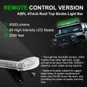 ASPL 47" Low Profile Roof Top Strobe Lights Bar with Controller High Intensity 88 LED Emergency Warning Flashing Traffic Advisor Snow Plow Light for Trucks Vehicles Tow Pickup (Green/White)