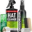 4-in-1 Professional Hat Cleaning Kit - Removes Dirt and Stains, Gentle Cleaner for Baseball Caps, Cowboy, and Felt Hats - Includes Hat Deodorizer, Brush, and Microfiber Cloth