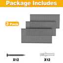 Pegboard Smith Metal Pegboard Panels 12" x 24", 3 Pack Black Wall Mounted Tool Organizer Boards, Heavy Duty Tool Storage Peg Board for Garage, Workbench, Office, Fits 1/4" Peg Hooks