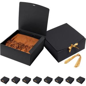 Mcfleet Black Gift Boxes with Lids 12x12x5 Inches 10 Pack Groomsmen Proposal Boxes Cardboard Gift Box for Presents, Craft Boxes for Christmas, Wedding, Graduation, Holiday, Birthday Gift Packaging