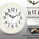 Vintage Wall Clock 16 Inch Quartz Silent Non-Ticking Analog Clock Battery Operated Rustic Round Decorative Clock for Living Room Kitchen Home Office Classroom