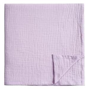 Meracorallo Muslin Swaddle Blanket, 100% Cotton Receiving Blanket Soft and Breathable Swaddle Wrap for Baby Boys and Girls, Lavender 40"L x 43.3"W