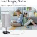 Soilsiu Bedside Table Lamp for Bedroom - Touch Small Lamp with USB C+A Charging Ports & AC Outlets, 3 Way Dimmable Nightstand Light for Living Room (LED Bulb Included, Grey)