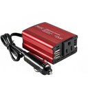 FOVAL 150W Car Power Inverter 12V DC to 110V AC Converter Vehicle Adapter Plug Outlet with 3.1A Dual USB Car Charger for Laptop Computer (Classic Red)