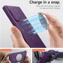 SURITCH for Samsung Galaxy S24 Ultra Phone Case, Magnetic Protective Cover with Camera Cover & Adjustable Metal Kickstand for Galaxy S24 Ultra (2024)-Dark Purple