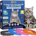 4 Pack Flea Collar for Cats, 32 Months Flea and Tick Prevention for Cats, Waterproof Cat Flea Collar, Natural Cat Flea and Tick Treatment, Adjustable Flea and Tick Collar for Cats Kittens(4 Colors) (Black&Blue&Orange&Pink)