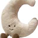 OUKEYI Amuseable Sun Moon Plush Toy,Soft Sun Plush Stuffed Toy, Bedside Sofa Pillows, Used for Home Decoration as Birthday Gifts for Children and Girls (Moon)