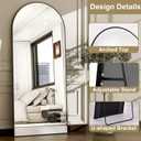 57" x 20" Arched Full Length Mirror - Wall Mounted/Floor Mirror Aluminum Alloy Frame Full Body Mirrors for Bathroom Living Room Bedroom and Entryway,Black