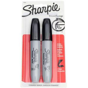 Sharpie Permanent Marker Chisel Tip, Broad, Black, Pack of 2