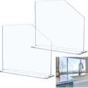 Vesici 2 Pcs Clear Acrylic Sink Splash Guard Freestanding Panel Barrier with Easy Reach Cutaway Kitchen Guard Protective Splatter Barrier for Home Hospital(19" Length, 18" Height, 4.5" Base)