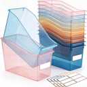 Geetery Plastic Book Bins for Classroom, 24 Pcs, Semitransparent
