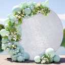 7.2FT Silver Sequins Round Backdrop Cover - Sparkly Glitter Design, Adjustable for 5-7.2ft Round Arch Stands, Fitted Circle Balloon Arch Cover for Wedding Birthday Party Baby Shower Photography Decor