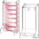 Weysat 2 Pcs Clear Acrylic Lip Balm Dispenser Organizer Holder for Lip Balm Containers Freestanding Counter Display Retail Stand for Lipsticks Glosses (Single Slot)
