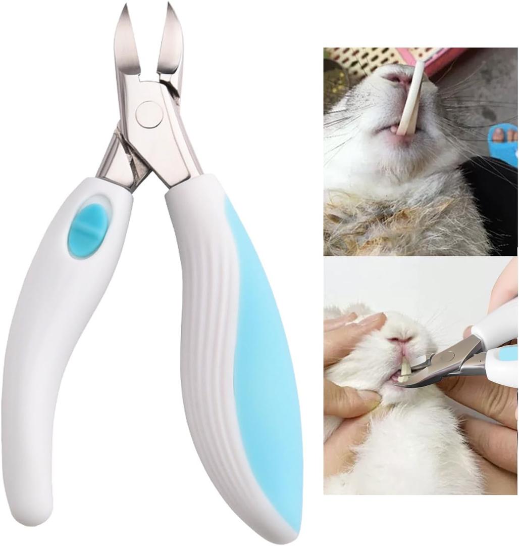 Rabbit Teeth Cutter,Premium Stainless Steel Bunny Tooth Nipper Teeth,5.3inch Tooth Cutter Scissor Sharp and Fast, Safe for Rabbits,for Guinea Pig Chinchilla Bunny Other Small Animals.(Blue)