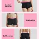Lictin Period Underwear for Teens Girls, Absorbent Boy Shorts Period Panties Women (XL)
