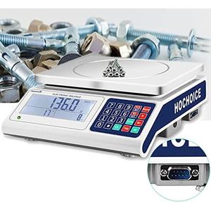 Hochoice Industrial Counting Scale Gram Scales for Parts and Coins 66lb/0.00022lb-30kg / 0.1g Accuracy with RS232 Port for Connecting Computer or Printer