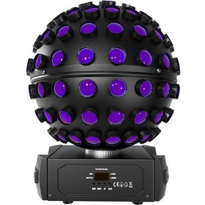 MOKA SFX LED Moving Head Sphere Light 6-in-1 RGBWA+UV Infinite 360 Rotating Magic Ball Effect Light with DMX512, Sound Active for DJ, Club, Party, Wedding, Stage Disco Lighting