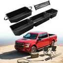 DiffCar Truck Underseat Storage for Ford F150: 2015-2026 SuperCrew/Crew Cab, Rear Under Seat Organizer Tool Box Car Accessories for Ford F-150 F250 F350 F450 F550 Super Duty(w/Detach Bin & Mesh Net)