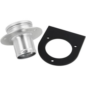 Remote Fuel Tank Filler Neck With Gas Cap and Weld-On Steel Mount Bracket Fit for 2" Filler Hose, 2'' Fuel Cell Filler Neck 17-2530 (silver)