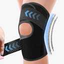 2 x Ultra Breathable Knee Brace with Side Stabilizers for Women & Men, Adjustable Knee Support for Knee Pain Relief, Meniscus Tear, Arthritis, Tendonitis, ACL, MCL and Injuries Recovery, Anti-Slip Fit for Sports & Workout (Black, X-Large)