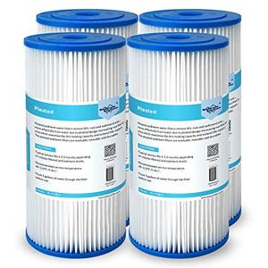 Membrane Solutions 5 Micron Pleated Water Filter Home 10"x4.5" Whole House Heavy Duty Sediment Replacement Cartridge Compatible with ECP10-1,ECP20-BB,R50-BBSA,FXHSC,CB1-SED10-BB (4 Pack)