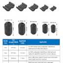 80Pcs Clip-on Ferrite Ring Core RFI EMI Noise Suppressor Cable Clip for 3mm/5mm/7mm/9mm/13mm Diameter Cable Power Cord, Black
