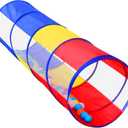 Kids Play Tunnel for Toddlers, Pop Up Crawl Through Tunnel Play Tent for Baby Infant Children or Dog with 2 Mesh Sides, Kids Tunnel Toys or Gift Indoor & Outdoor (Colorful Crawling Tunnel)