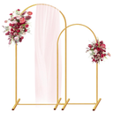 Metal Arch Backdrop Stand, 7.2FT+6FT Wedding Arch Frame, Gold Wedding Arch Backdrop Stand Set of 2, Balloon Arch Backdrop for Wedding Birthday Party Baby Shower Graduation Ceremony Decor