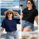 Evervibe 3 Pack Plus Size Women's T-Shirts Crew Neck Short Sleeve Tops Loose Fit Casual Summer Basic Plain Tees 3XL