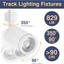 10W LED Track Lighting Heads L-Type Adjustable Ceiling Spotlights, 3000K/4000K/5700K, Flicker-Free CRI90+ (6-Pack) White Track Light Fixtures for Accent, Task & Art Lighting