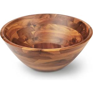 AIDEA Acacia Wood Serving Bowl for Fruits or Salads, 11" Diameter x 4.5" Height, Wooden Single Salad Bowl