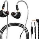 in Ear Monitor Headphones, HiFi Stereo IEM Earphones, Dynamic Dual Driver Wired Earbuds with Detachable Cable, Noise Canceling Headset for Singers Musicians Drummers Audiophile (Carbon Fiber)