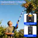 AgiiMan 28 Reach Fruit Picker with Telescopic Extension Pole and 20L Bucket, 5 to 20 FT Fruit Picker Pole Lightweight and Sturdy Aluminum Telescopic Pole, Easy to Assemble Fruit Picking Basket