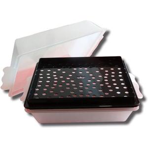 Batter Box- 11" x 13" Plastic Batter Box with Sifter (12.75" x 12.75" x 8")