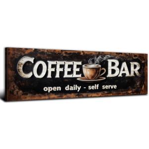 Vintage Coffee Wall Art Kitchen Wall Decor Rustic Farmhouse Cafe Sign Picture Dining Room Retro Latte Cup Canvas Print Painting Modern Artwork Large Coffee Poster Bar Restaurant Home Decoration 14x48"