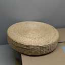 Floor Pillow Eco-Friendly Round Straw Cushion Hand Woven Tatami Floor Mat Yoga Tea Ceremony Meditation Pad (45x45x10cm)