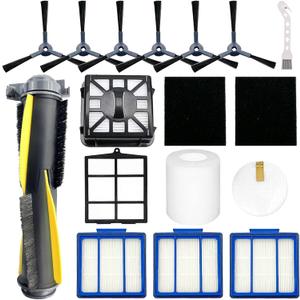 Accessories Kit for Shark IQ RV1001AE AV911S EZ AV1010AE RV1000 RV1001 AV970 AV993 AV1002AE,1 Main Brush,3 Filter,6 Side Brushes,1 Pre Filter,1 Filter&1 Pre-Motor Foam&Felt Filter