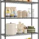 SONGMICS 5-Tier Bathroom Shelf, Storage Rack for Small Space Adjustable Shelves, 11.8 x 35.4 x 63 Inches, Removable Hook, Ink Black, DALTEN Collection