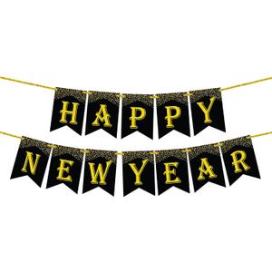KatchOn, New Years Eve Party Supplies 2026 - Pack of 5 | 10 Feet, No DIY, Happy New Year Banner with 40 Inch, 2026 Balloons Gold | Happy New Years Decorations 2026 | New Year Decorations