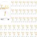 40 Pack 4 x 6 Inch Gold Acrylic Wedding Table Number 1-40 Clear Table Stand with Numbers Calligraphy Number Holders Signs for Wedding Reception Birthday Party Decorations