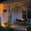 Thickened Rustproof Garden Arch Metal Trellis for Climbing Plants Outdoor, Wedding Arch Garden Arbor Frame Archway 4.9 x8.1 or 7.9 x6.7Ft Flower Arches for Bridal Party Decoration (Green)